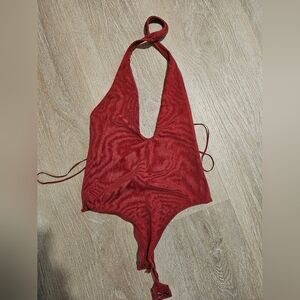 Express Rust Halter Bodysuit